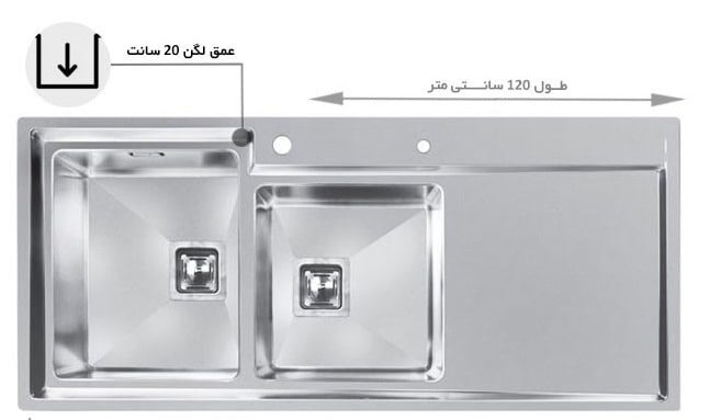 سینک ظرفشویی توکار کد 601 اخوان