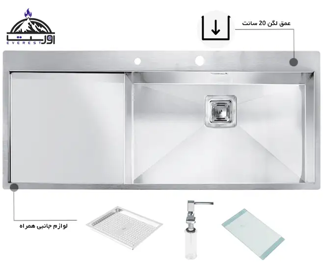 سینک ظرفشویی توکار کد 359 اخوان