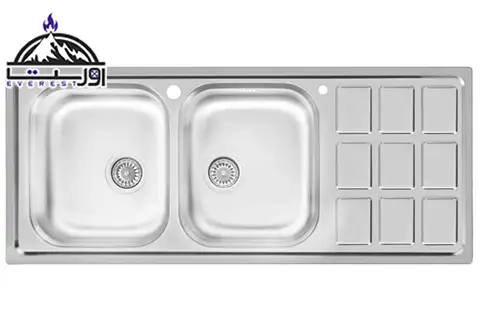 ابعاد سینک ظرفشویی اخوان (توکار-روکار) 3 خرید سینک ظرفشویی توکار اخوان کد 368