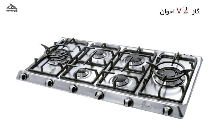 گاز رومیزی استیل اخوان مدل ونوس | بررسی مشخصات و مزایای خرید 4 خرید گاز رومیزی اخوان مدل V2 شش شعله